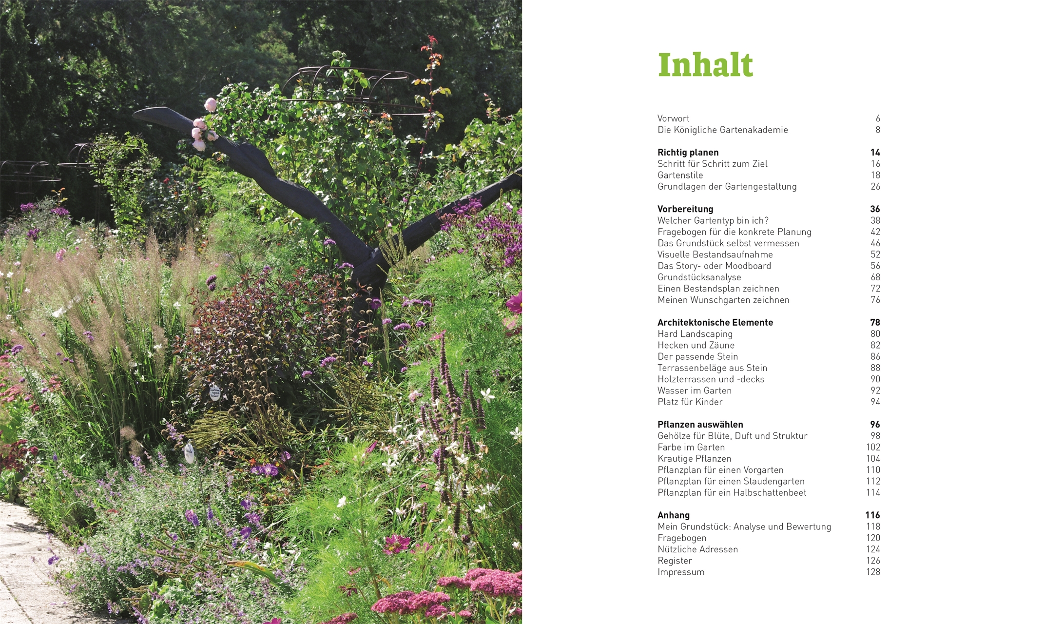 Beispielinhalt (Bild) Praxisbuch Gartengestaltung