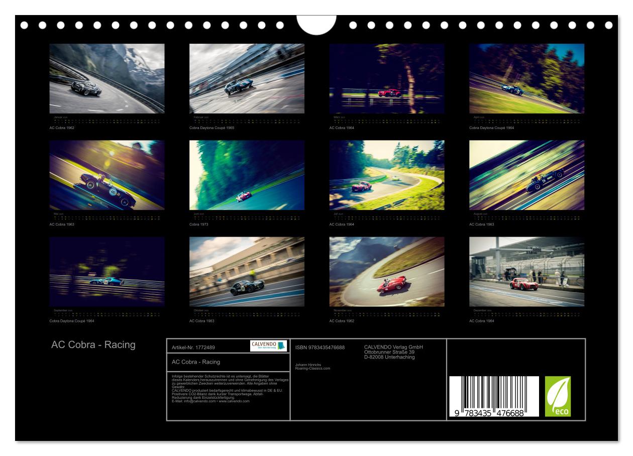 Beispielinhalt (Bild) AC Cobra - Racing (Wandkalender 2025 DIN A4 quer), CALVENDO Monatskalender