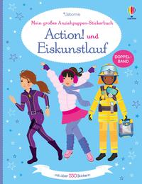 Vorderes Coverbild Mein großes Anziehpuppen-Stickerbuch: Action! und Eiskunstlauf