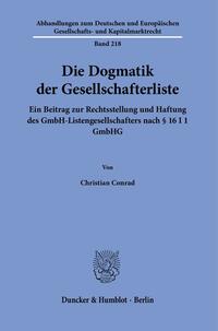 Vorderes Coverbild Die Dogmatik der Gesellschafterliste.