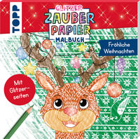 Vorderes Coverbild Glitzer Zauberpapier Malbuch Fröhliche Weihnachten