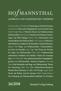 Vorderes Coverbild Hofmannsthal Jahrbuch zur Europäischen Moderne