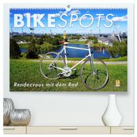 Vorderes Coverbild BIKESPOTS - Rendezvous mit dem Rad (hochwertiger Premium Wandkalender 2025 DIN A2 quer), Kunstdruck in Hochglanz