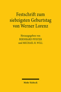 Vorderes Coverbild Festschrift zum siebzigsten Geburtstag von Werner Lorenz