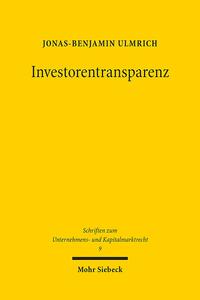 Vorderes Coverbild Investorentransparenz