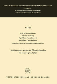 Vorderes Coverbild Synthesen und Abbau von Oligosacchariden mit verzweigten Ketten