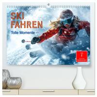 Vorderes Coverbild Skifahren - tolle Momente (hochwertiger Premium Wandkalender 2025 DIN A2 quer), Kunstdruck in Hochglanz