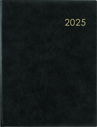 Vorderes Coverbild Zettler - Wochenbuch 2025 anthrazit, 21x26,5cm, Taschenkalender mit 128 Seiten im wattiertem Einband, 1 Woche auf 2 Seiten, Fadensiegelung, Eckenperforation und internationales Kalendarium