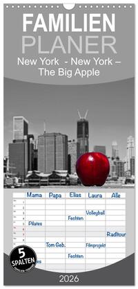 Vorderes Coverbild Familienplaner 2026 - New York – The Big Apple mit 5 Spalten (Wandkalender, 21 x 45 cm) CALVENDO