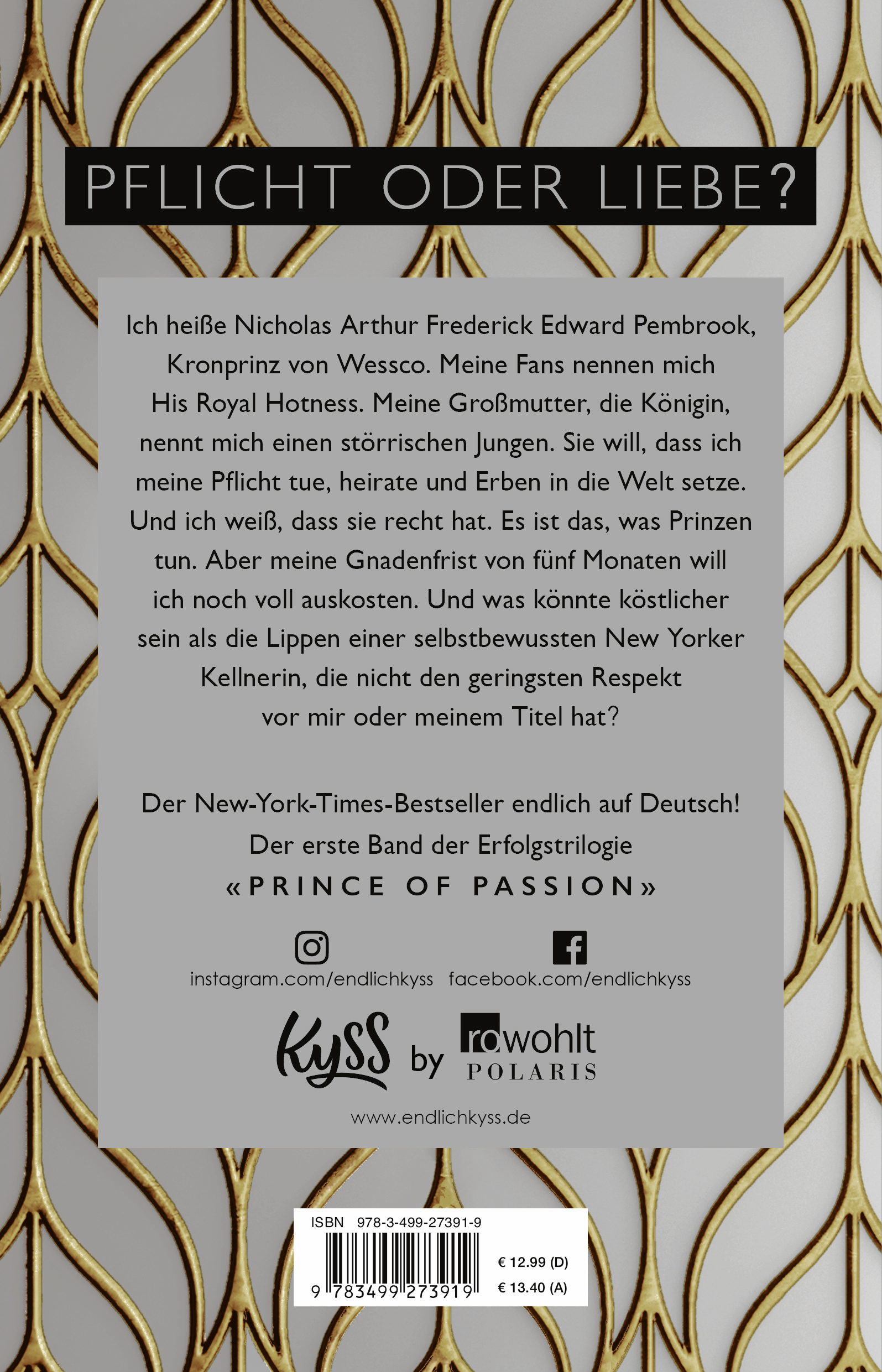 Rückseitencover Prince of Passion – Nicholas
