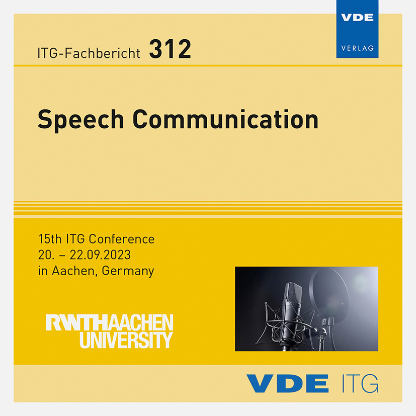 Anderes Coverbild ITG-Fb. 312: Speech Communication
