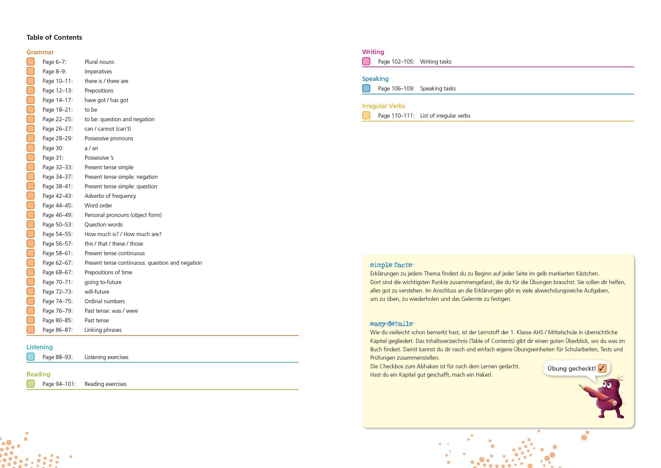 Beispielinhalt (Bild) simple und easy Englisch 1