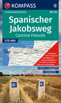Vorderes Coverbild KOMPASS Wanderkarte 133 Spanischer Jakobsweg, Camino Francés 1:100.000