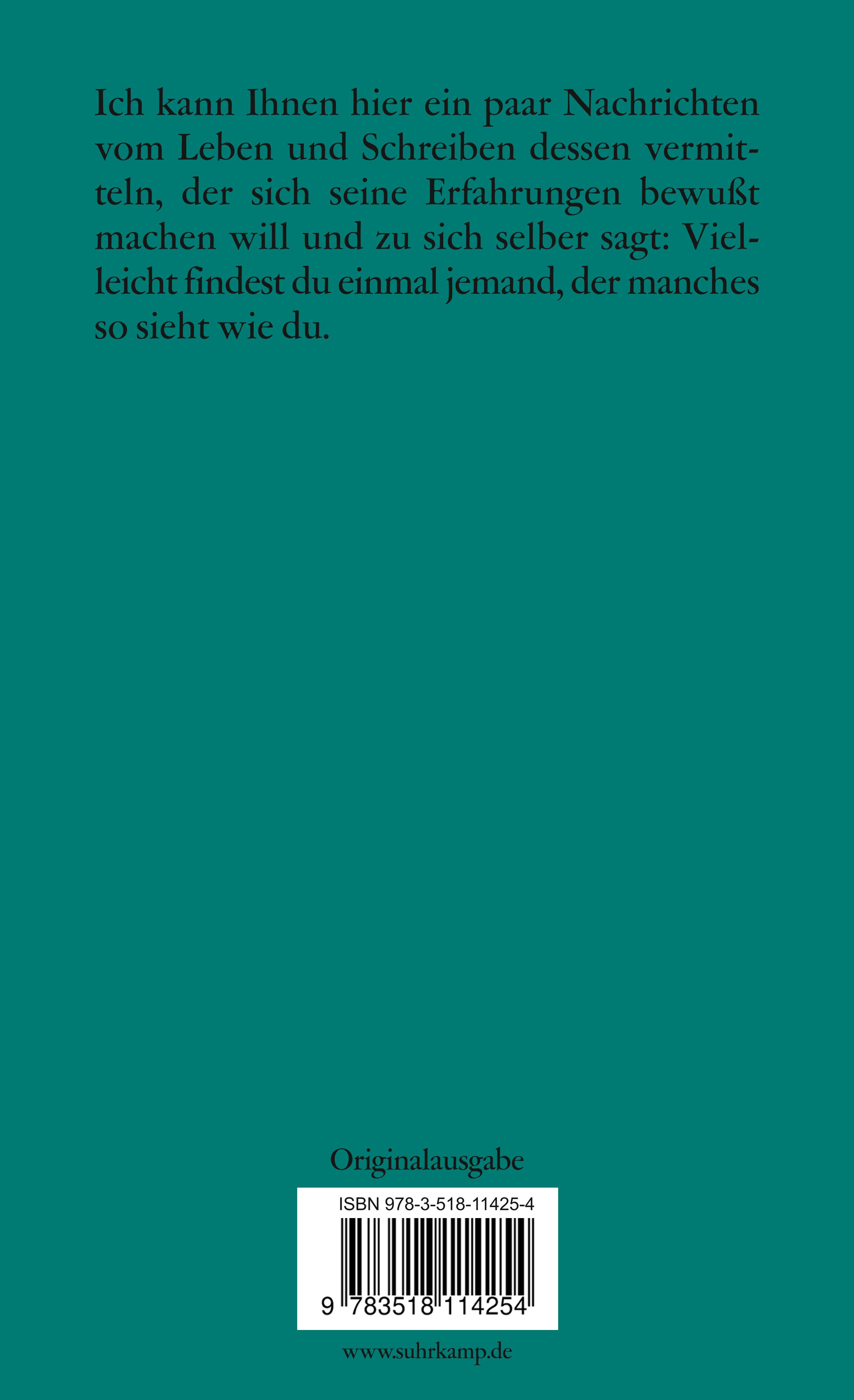 Rückseitencover Leben und Schreiben