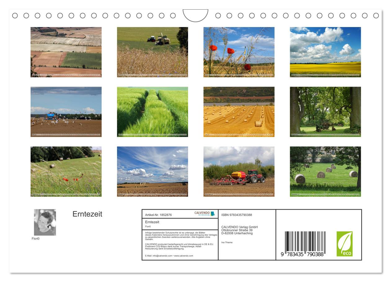 Beispielinhalt (Bild) Erntezeit (Wandkalender 2025 DIN A4 quer), CALVENDO Monatskalender