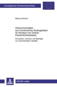Vorderes Coverbild Antwortverhalten auf numerischen Analogskalen im Kontext von Online-Persönlichkeitstests