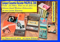 Vorderes Coverbild Compact Cassetten Recorder Philips EL 3300 - Danke, Lou Ottens, Johannes Jozeph Martinus Schoenmakers und Peter van der Sluis für diese geniale Erfindung!