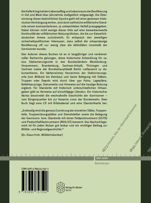 Rückseitencover Garnisonen der NVA und GSTD