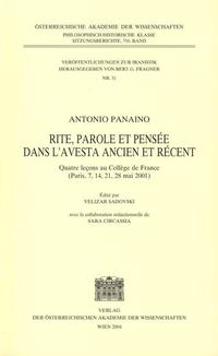 Vorderes Coverbild Rite, parole et pensée dans l'avesta ancien et récent.