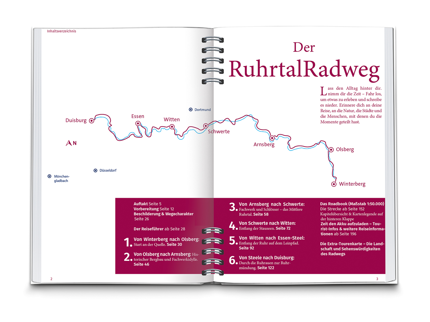 Beispielinhalt (Bild) KOMPASS Radreiseführer RuhrtalRadweg