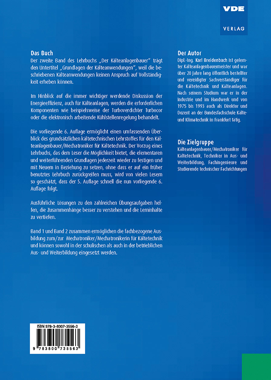 Rückseitencover Der Kälteanlagenbauer