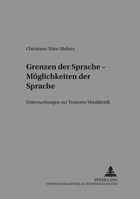 Vorderes Coverbild Grenzen der Sprache – Möglichkeiten der Sprache