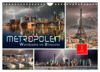Vorderes Coverbild Metropolen - Weltstädte im Blitzlicht (Wandkalender 2025 DIN A4 quer), CALVENDO Monatskalender