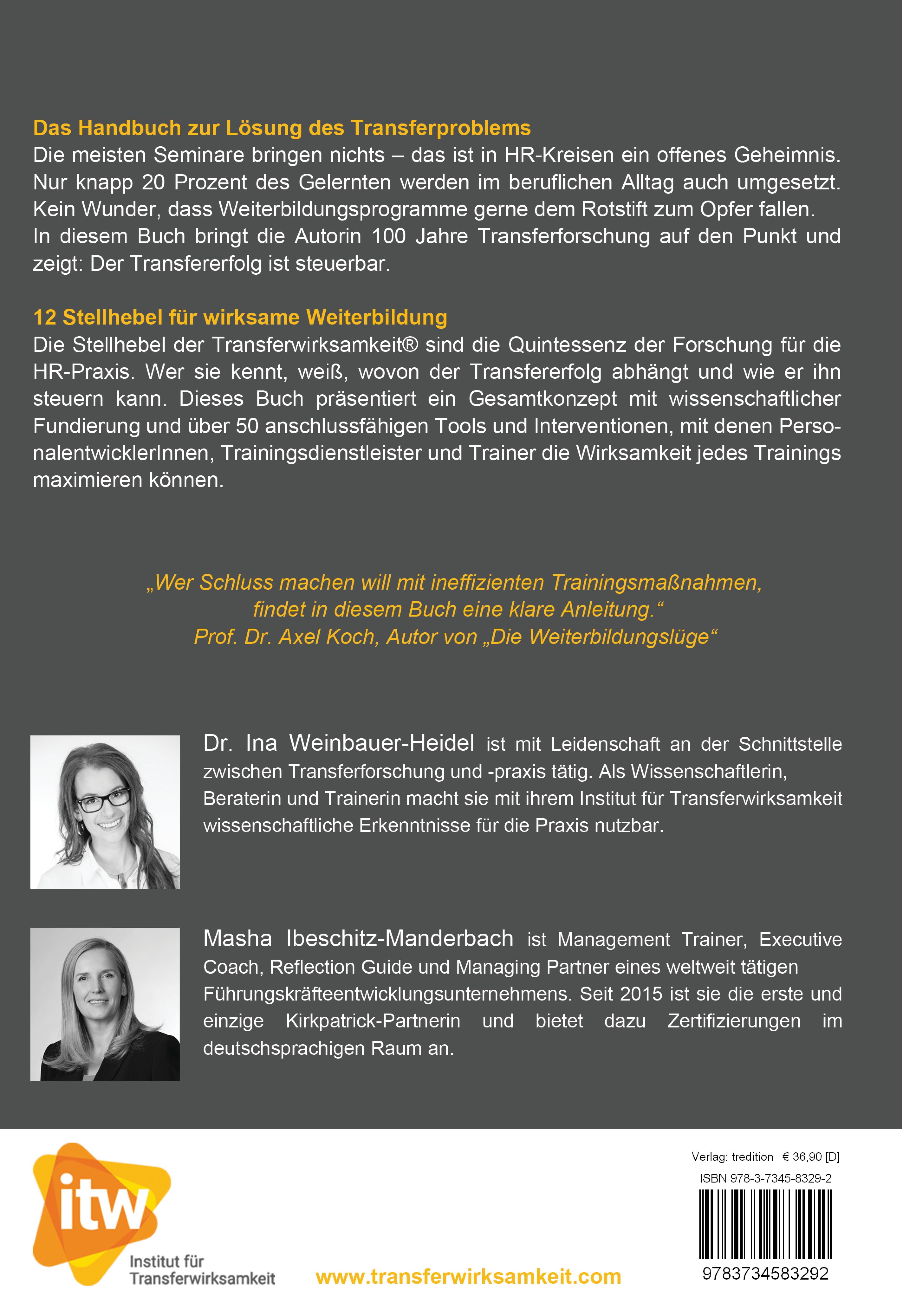 Rückseitencover Was Trainings wirklich wirksam macht