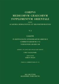 Vorderes Coverbild Galeni in Hippocratis Epidemiarum librum II commentariorum IV-VI versio Arabica et indices