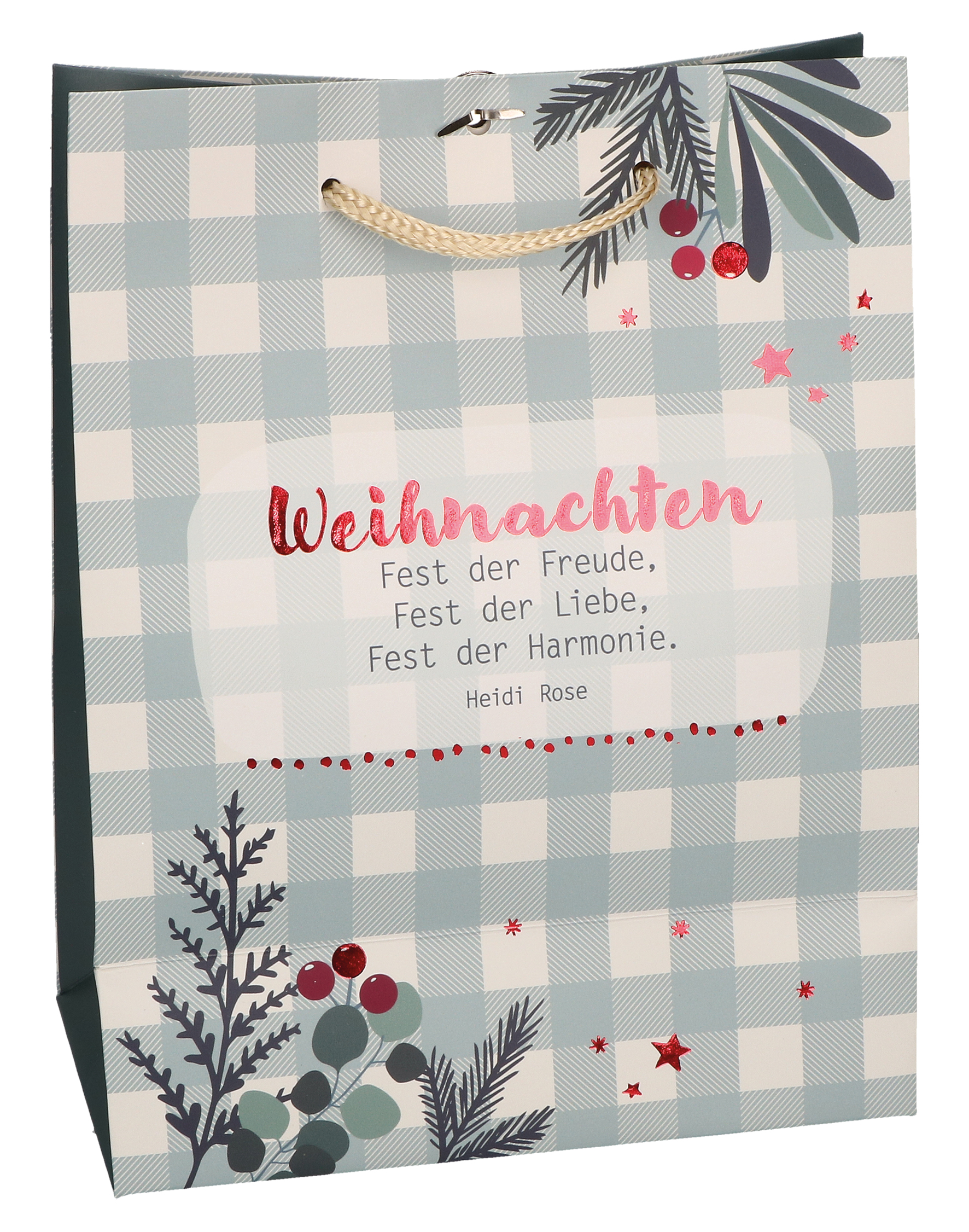 Anderes Coverbild Butzon & Bercker Überraschungspaket Geschenktüte Frohe Weihnachten 23 x 18 x 10 cm – farbig bedruckt mit Folienprägung, Tragekordel und Stern-Brad Verschluss, liebevoll zusammengestellt