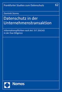 Vorderes Coverbild Datenschutz in der Unternehmenstransaktion