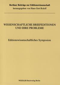 Vorderes Coverbild Wissenschaftliche Briefeditionen und ihre Probleme