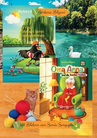 Vorderes Coverbild Doppelband: Frau Amsel lernt schwimmen + Oma Anna und die bunten Socken
