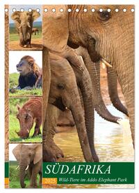 Vorderes Coverbild SÜDAFRIKA Wild-Tiere im Addo Elephant Park (Tischkalender 2025 DIN A5 hoch), CALVENDO Monatskalender