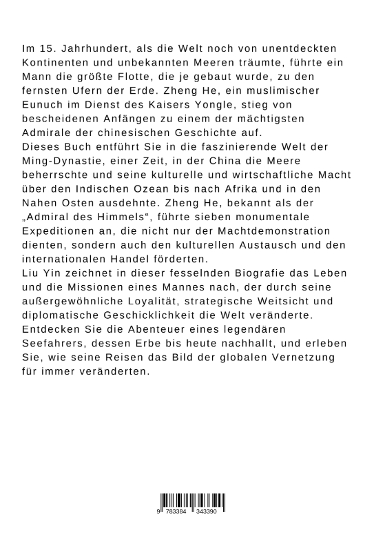 Rückseitencover Zheng He: Der Admiral des Himmels