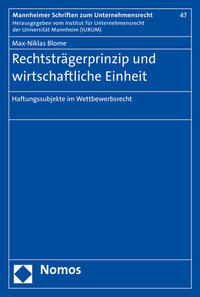 Vorderes Coverbild Rechtsträgerprinzip und wirtschaftliche Einheit