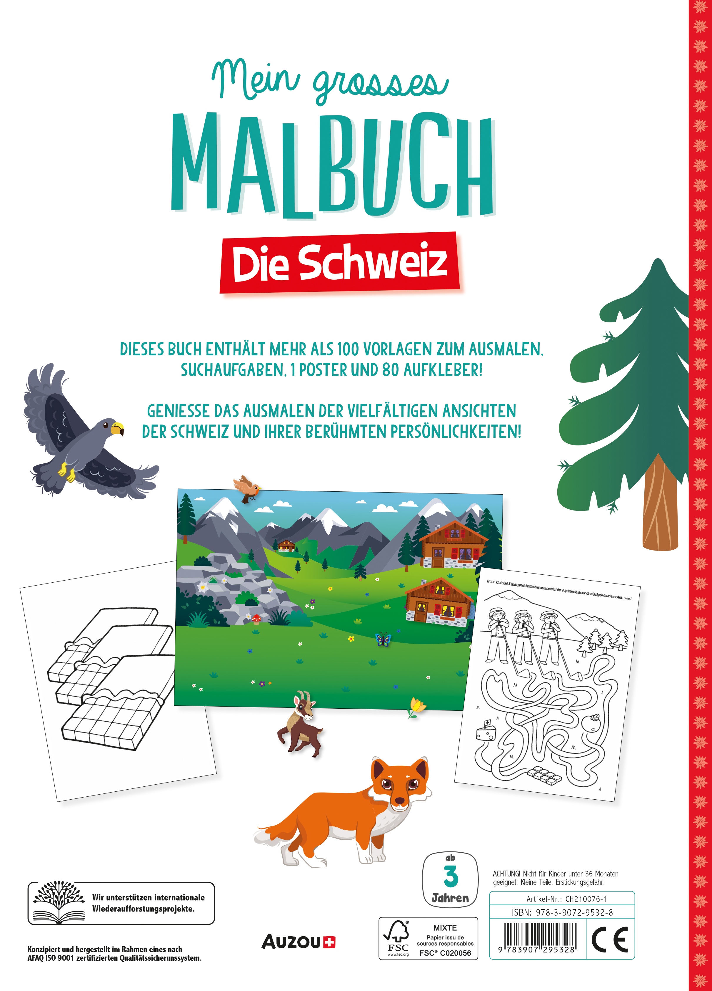 Rückseitencover Mein grosses Malbuch: Die Schweiz