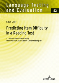 Vorderes Coverbild Predicting Item Difficulty in a Reading Test