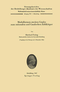 Vorderes Coverbild Modulformen zweiten Grades zum rationalen und Gaußschen Zahlkörper