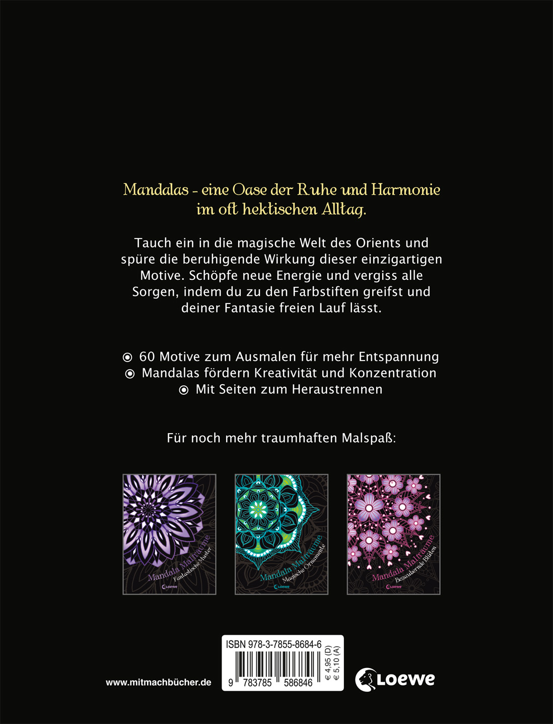 Rückseitencover Mandala-Malträume: Orientzauber