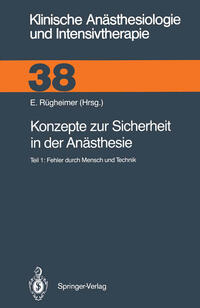 Vorderes Coverbild Konzepte zur Sicherheit in der Anästhesie