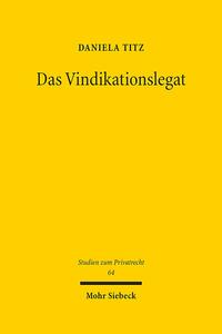 Vorderes Coverbild Das Vindikationslegat