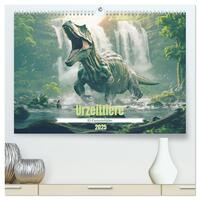 Vorderes Coverbild Urzeittiere - KI-Fantasiebilder (hochwertiger Premium Wandkalender 2025 DIN A2 quer), Kunstdruck in Hochglanz
