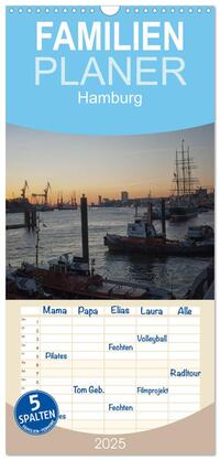 Vorderes Coverbild Familienplaner 2025 - Hamburg mit 5 Spalten (Wandkalender, 21 x 45 cm) CALVENDO