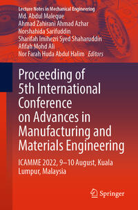 Vorderes Coverbild Proceeding of 5th International Conference on Advances in Manufacturing and Materials Engineering
