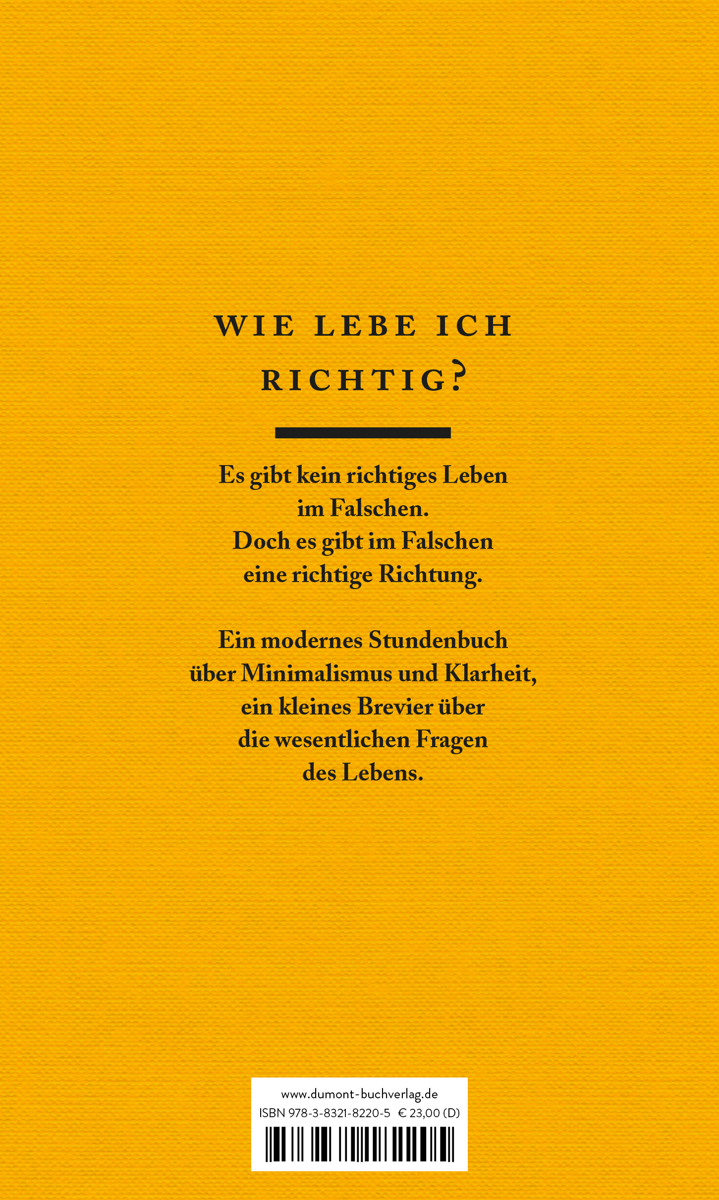 Rückseitencover Das Wenige und das Wesentliche
