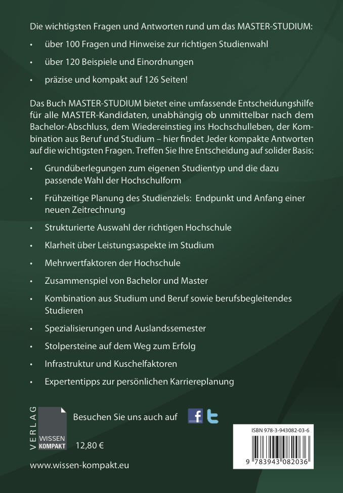 Rückseitencover Master-Studium