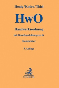 Vorderes Coverbild Handwerksordnung. HwO