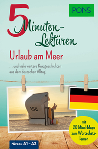 Vorderes Coverbild PONS 5-Minuten-Lektüren Deutsch A1-A2 - Urlaub am Meer