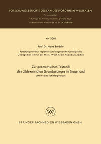 Vorderes Coverbild Zur geometrischen Tektonik des altdevonischen Grundgebirges im Siegerland